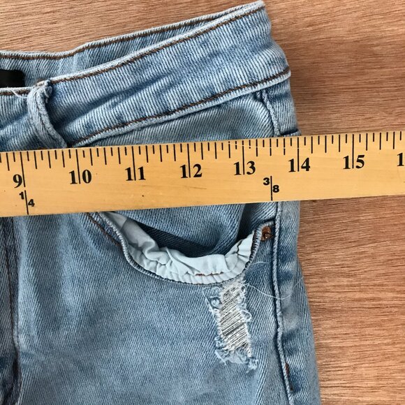 Monkey Ride Original Vintage Jean Women 13/31 Blue Mid Rise Distressed Destroyed - Picture 10 of 11